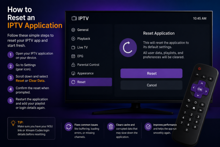 How to Reset an IPTV Application